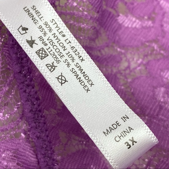 Plus Mauve Stretch Lace Hourglass Back Bralette - Picture 8 of 12